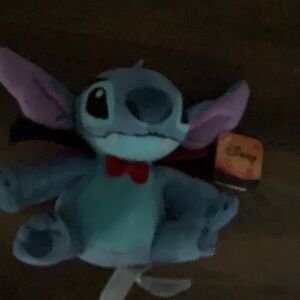 Disney Stitch Plush with Red Bow and Purple Ears